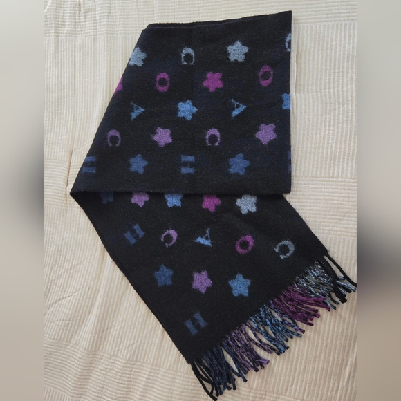 COACH Stars Striped Print Scarf Muffler 100% Wool NWOT - Picture 1 of 4